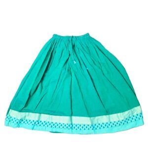 Fabindia Cotton Dark Green Boho Flowy Skirt Girls 6-8 years
